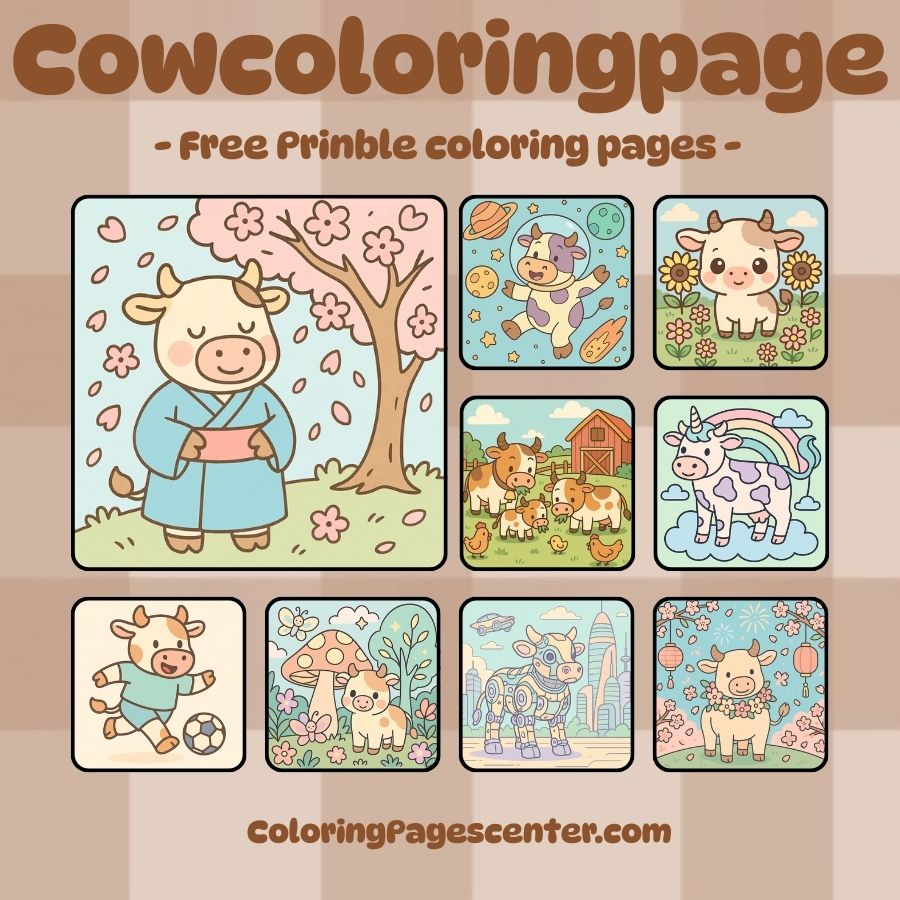 Cute cows explore space farm and magic land