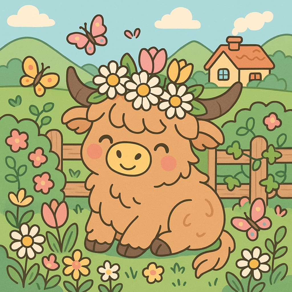 Free Highland Cow Coloring Pages