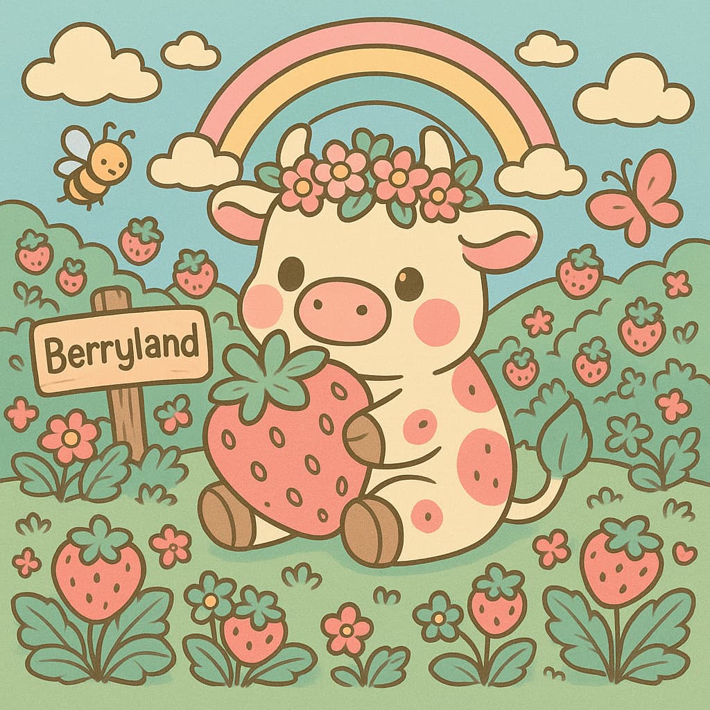 Free Strawberry Cow coloring pages