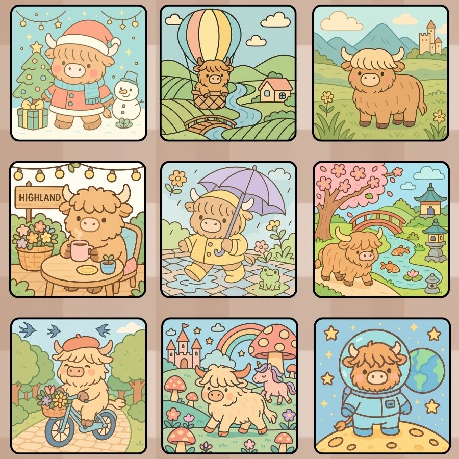 Cute cow explores festivals travel and fantasy places